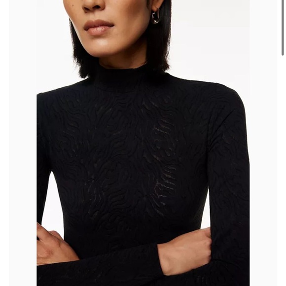 Babaton Tops - NWT Babaton Shapelace Long Sleeve Mockneck, Black, Large $50